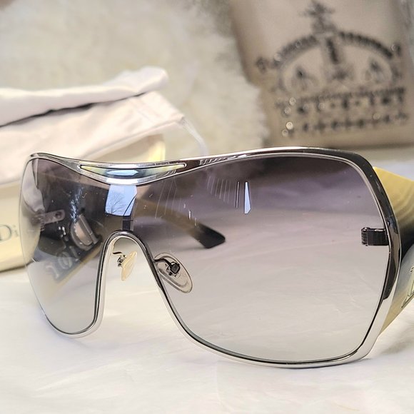 RARE Christian Dior Guacho Shield Sunglasses Early 2000's Retro Dio Sunnies - Picture 6 of 14